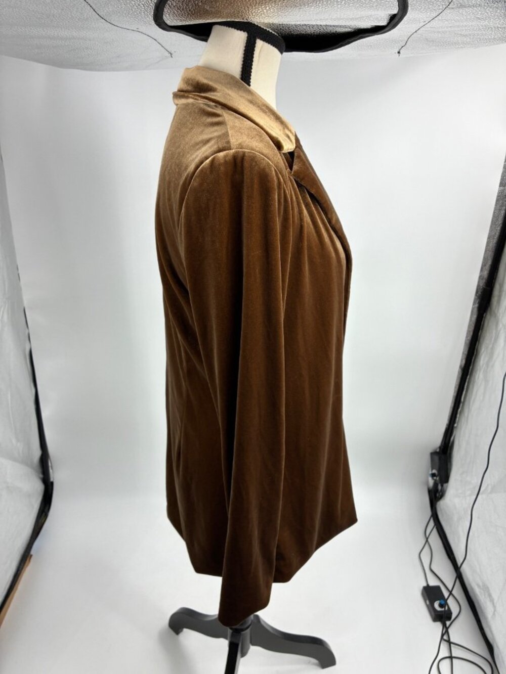 Sadie & Sage Womens Brown Velvet Blazer Jacket Single Button Size M Bohemian - Picture 5 of 9